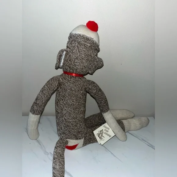 Brown and White Sock Monkey Plush NWT - Picture 4 of 4